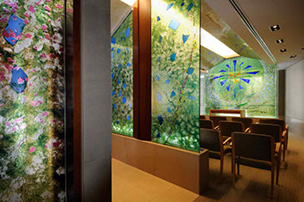 Architectural Glass by John Reyntiens in UK Chandler Hospital Chapel Interior