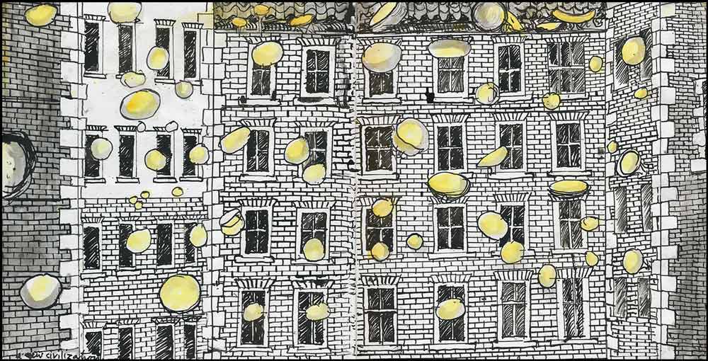 A New Civilisation sketchbook piece by patick reyntiens