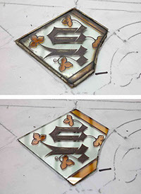 The Houses of Parliament stained glass repairs, before and after