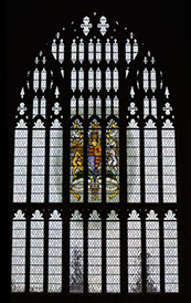 Houses of paliament westminster hall north window stained glass by john reyntiens