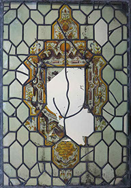 gilling castle stained glass window before restoration by john reyntiens