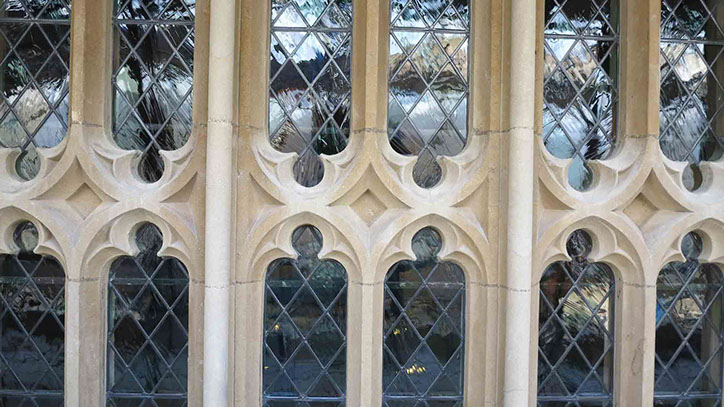 Restoration of the houses of parliament westminster hall north window by reyntiens glass studio