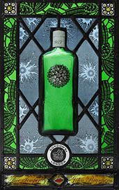 10 green bottles for gordons gin panels by john reyntiens and alice temperley