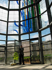 Oakby Gartree School Leicester stained glass window by john reyntiens