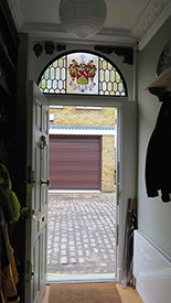 pelham olive armorial stained glass window in situ by john reyntiens