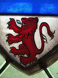 eilean donan castle stained glass window detail by john reyntiens