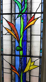 jubilee stained glass window in st pauls mill hill by john reyntiens detail