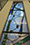 silk-screen printed stained glass, 15 lines of life by john reyntiens during making