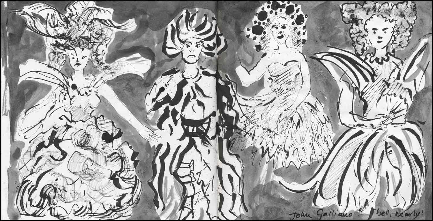 Patrick reyntiens sketchbook print for sale john galliano