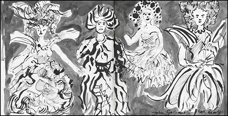 Patrick reyntiens sketchbook print for sale john galliano