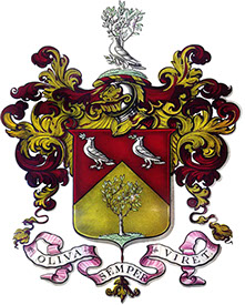 pelham olive armorial stained glass window by john reyntiens