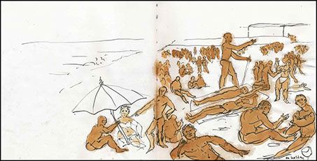 Patrick reyntiens sketchbook print for sale on holiday