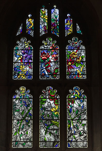 pelham olive armorial stained glass window by john reyntiens