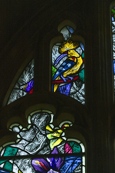 pelham olive armorial stained glass window by john reyntiens